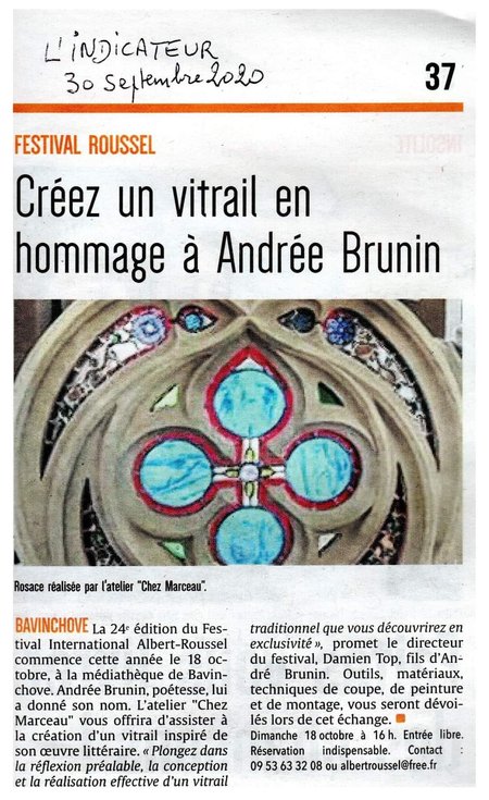 Création d'un vitrail en hommage à Andrée Brunin